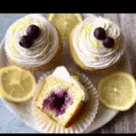 Blueberry Filled Soft Lemon Cupcakes 2