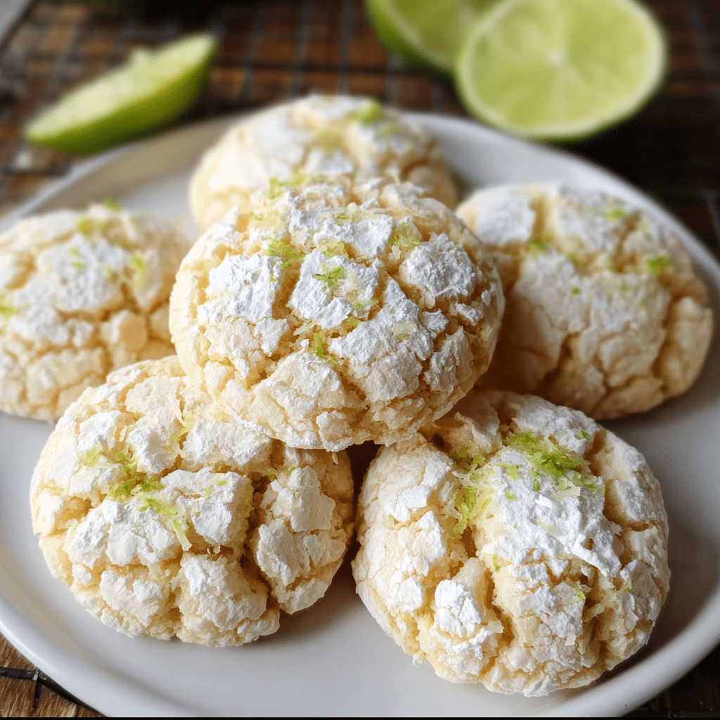 Coconut Key Lime Crinkle Cookies