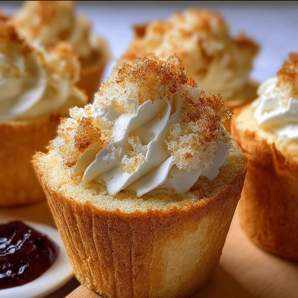 Golden Angel Food Cupcakes