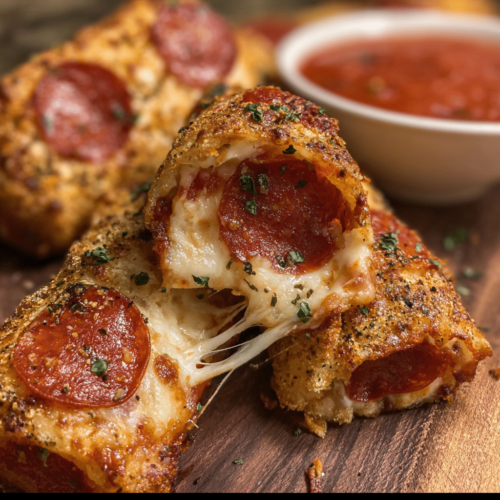 High Protein Pepperoni Pizza Rolls