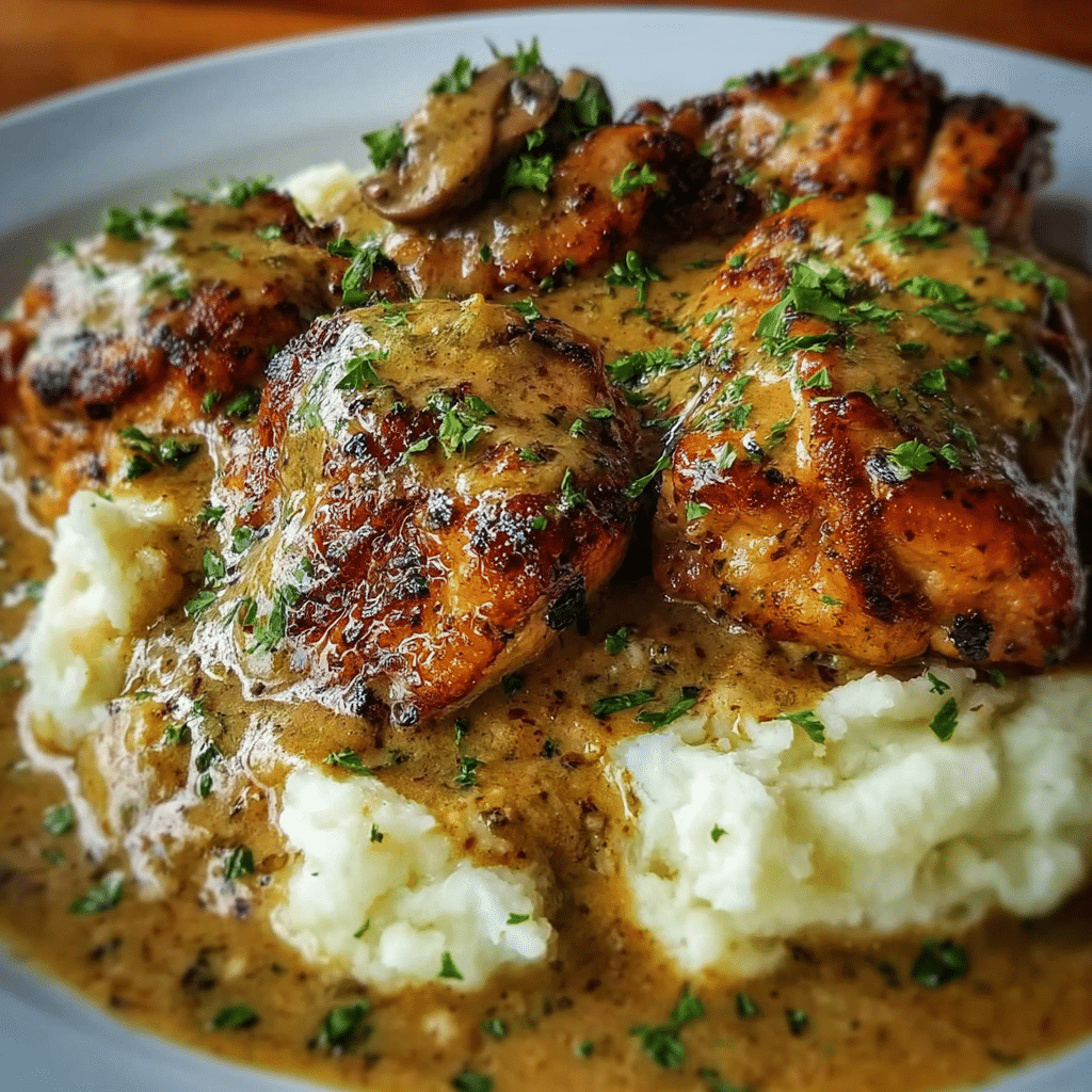 Delicious Smothered Chicken Thighs Meal