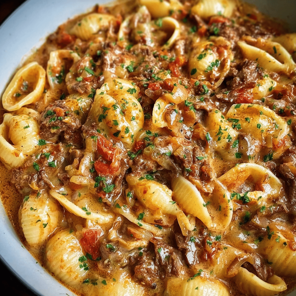 Creamy Beef and Shells