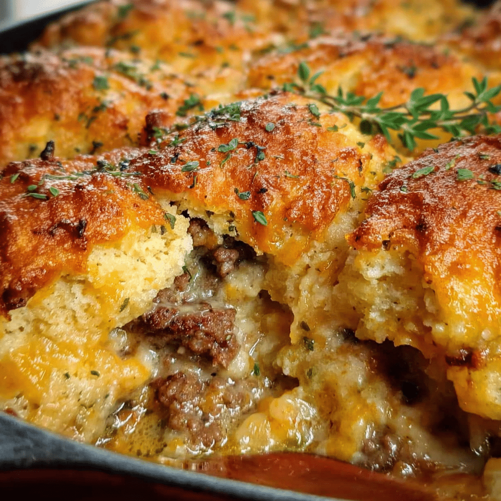 Cheddar Bay Ground Beef Cobbler