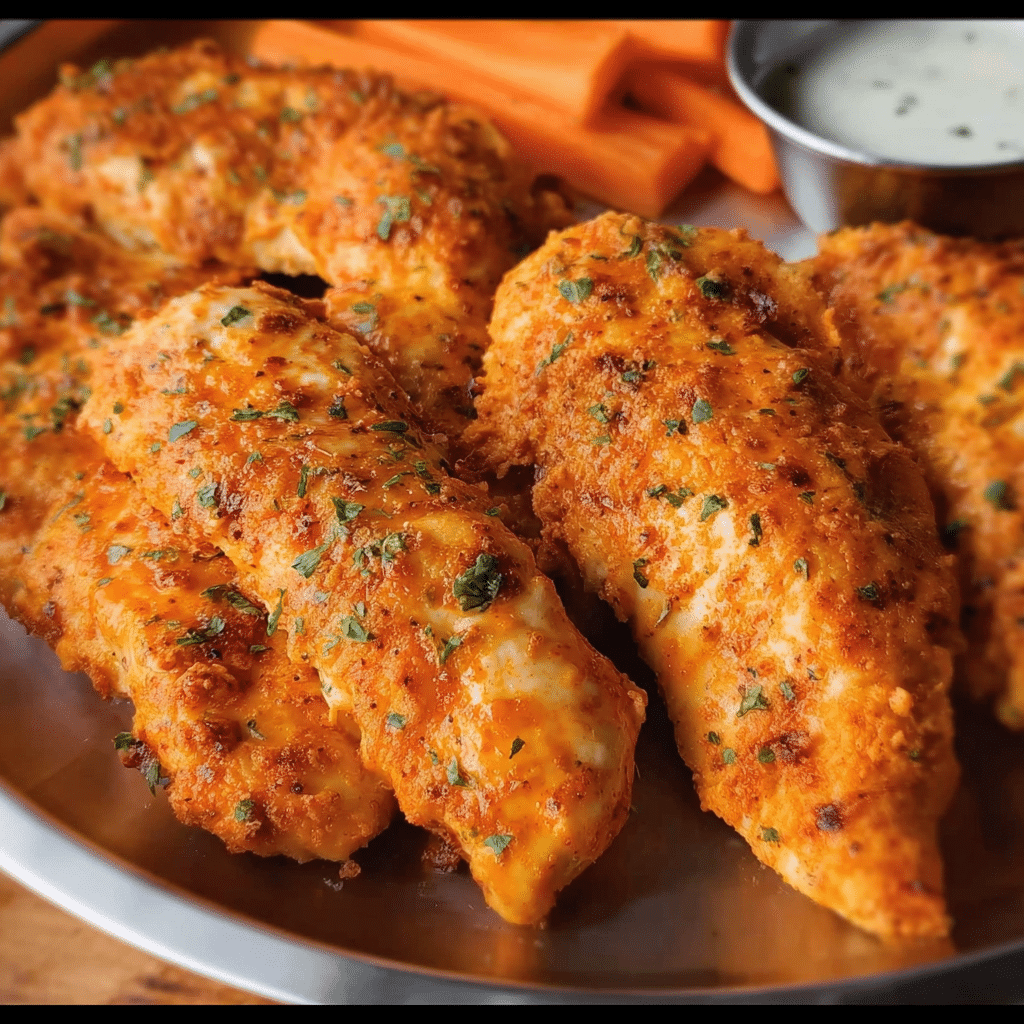 Healthy Buffalo Ranch Baked Chicken Strips