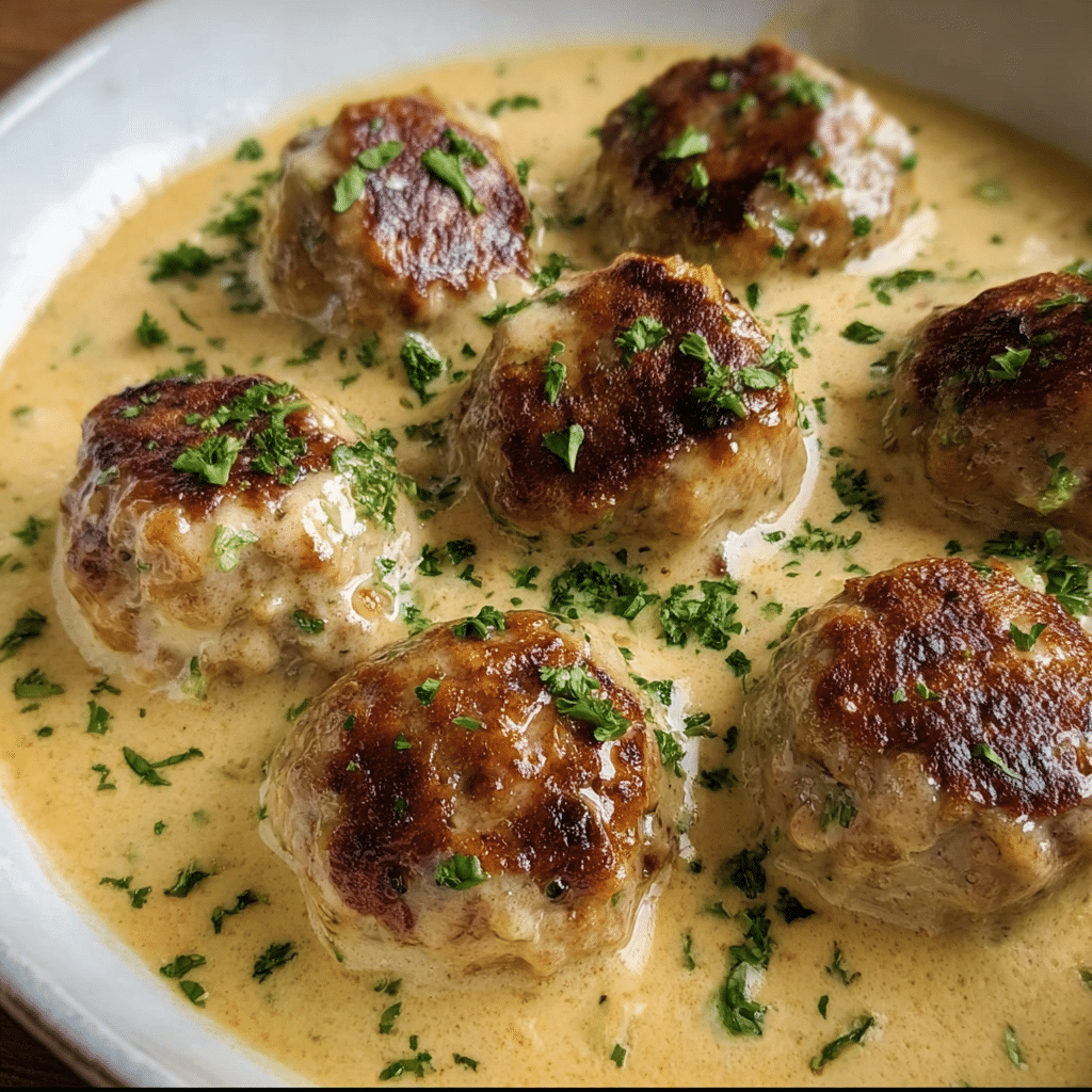Keto Turkey Meatballs In A Creamy Sauce