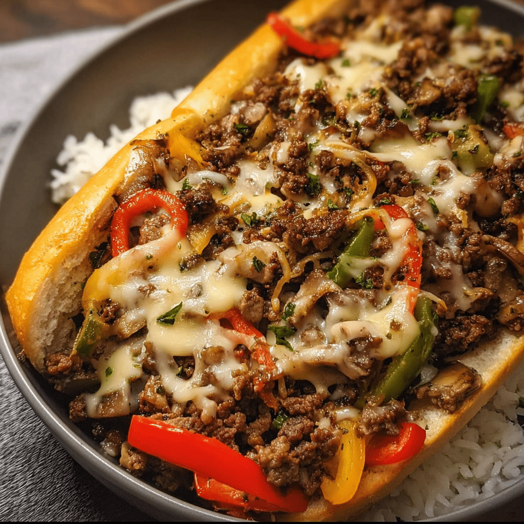 Ground Beef Philly Cheesesteak Meal Prep
