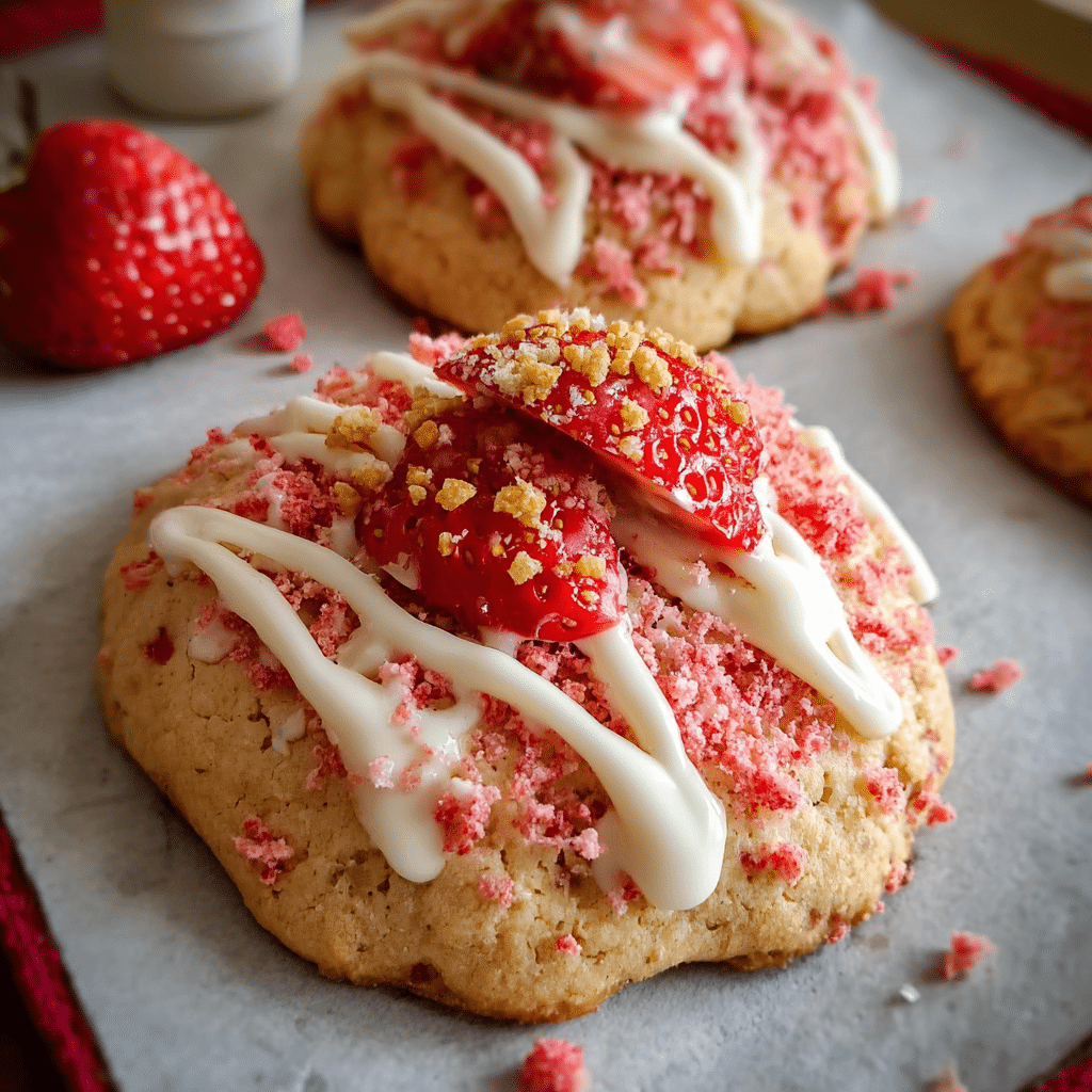 Strawberry Crunch Shortcake Cookies