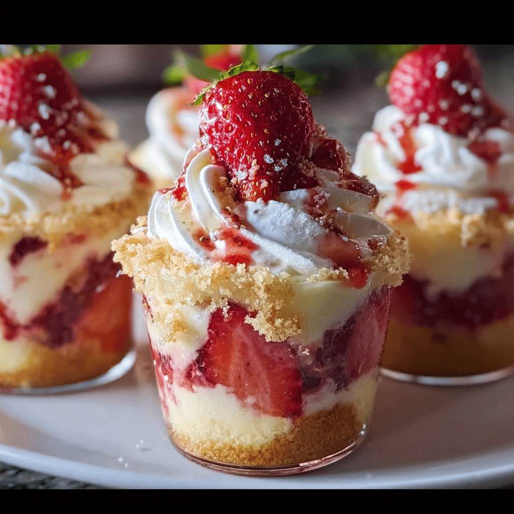 Strawberry Shortcake Pudding Cups