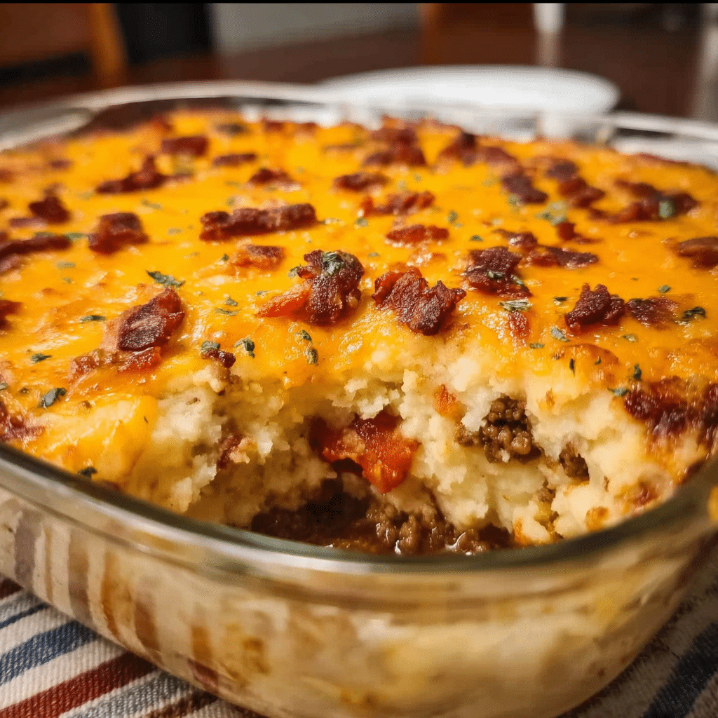Bacon Cheeseburger Shepherd’s Pie