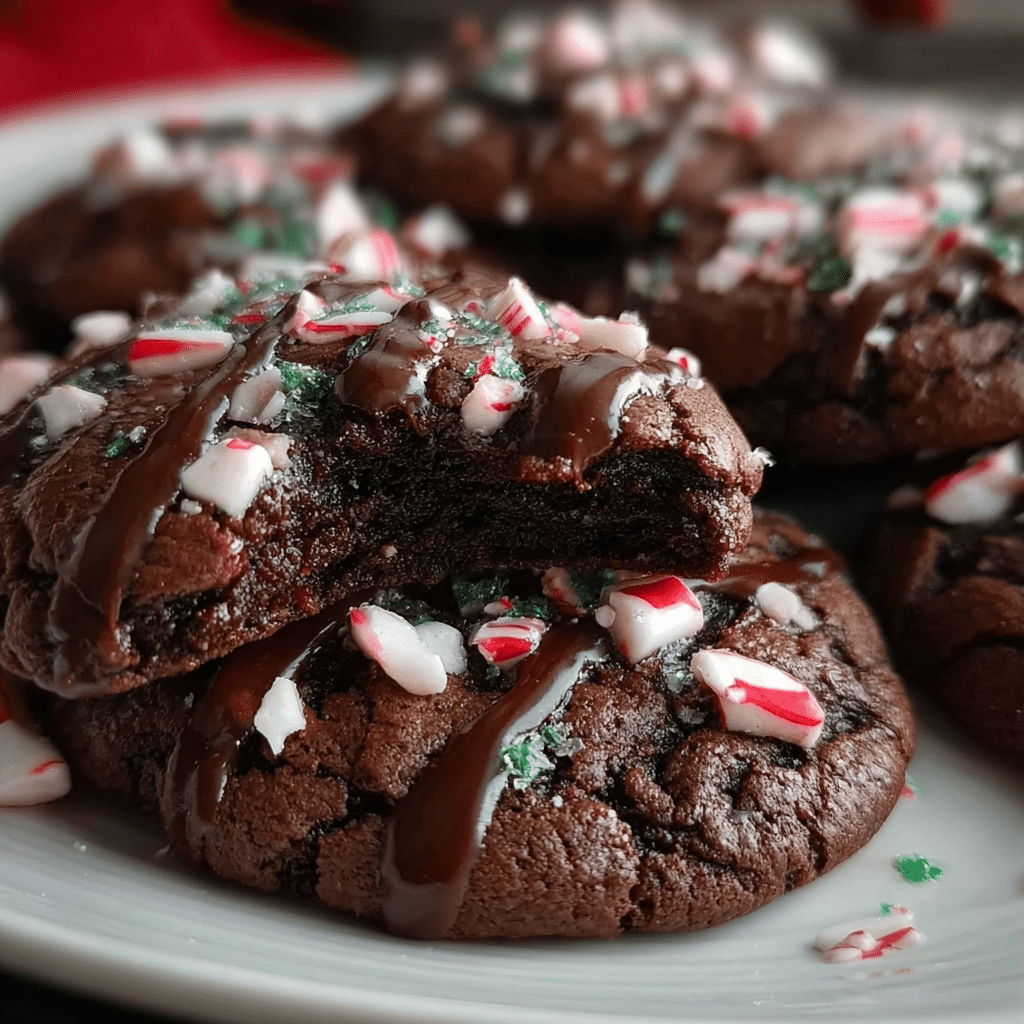 Chocolate Peppermint Brownie Cookies