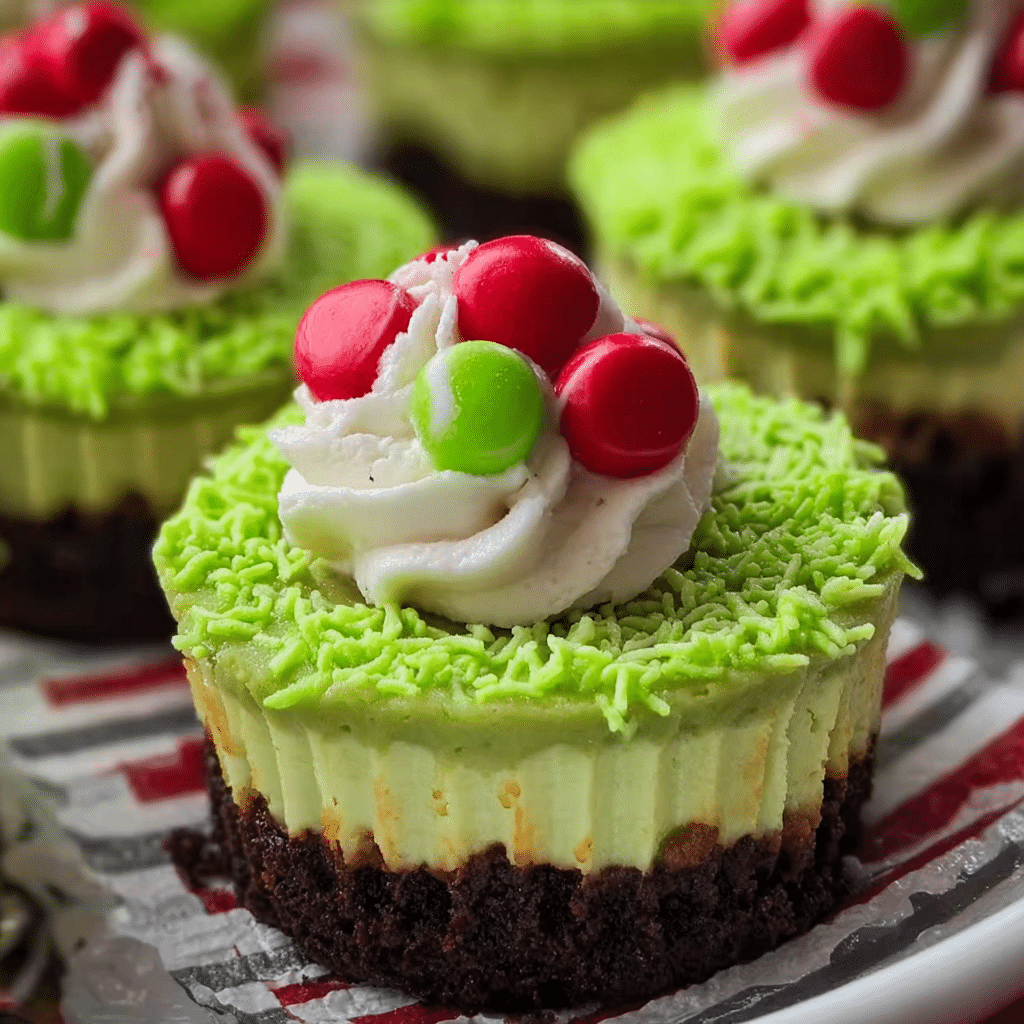 Grinch Mini Cheesecakes