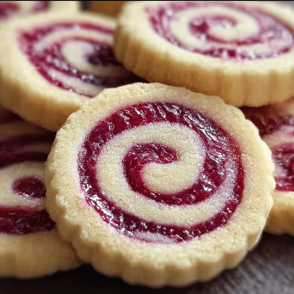 Raspberry Swirl Shortbread Cookies
