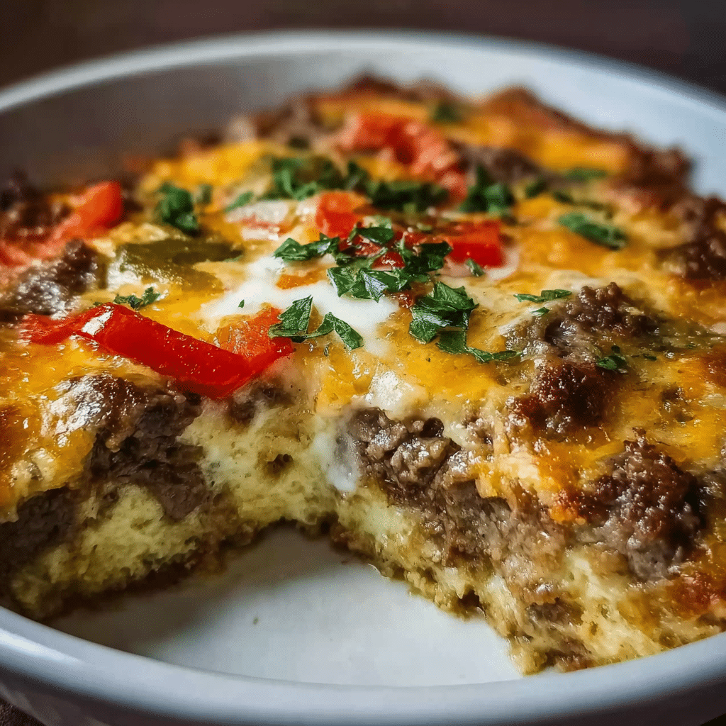 Low Carb Philly Cheesesteak Casserole