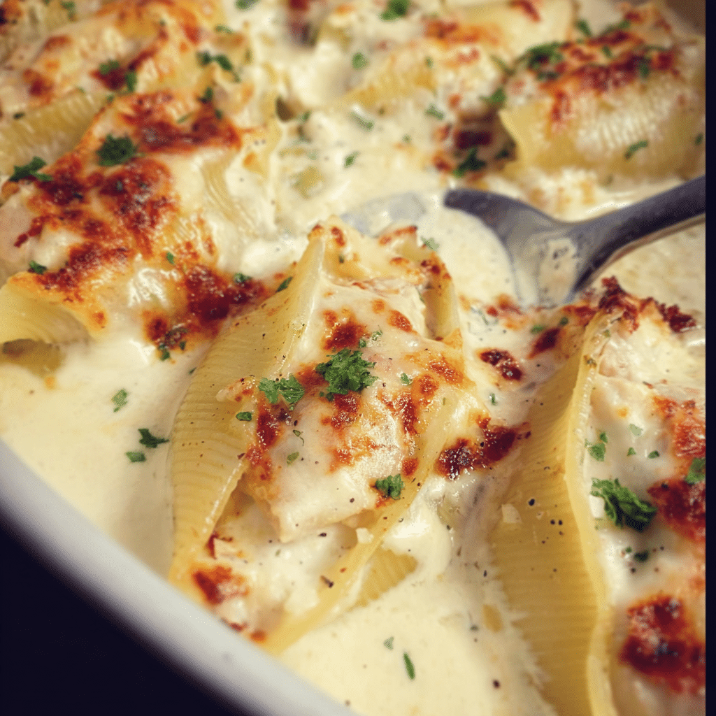 Chicken Alfredo Stuffed Shells