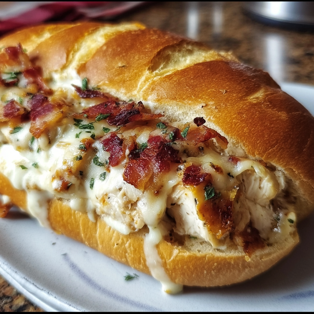 Easy and Cheesy Chicken Bacon Ranch Sandwich