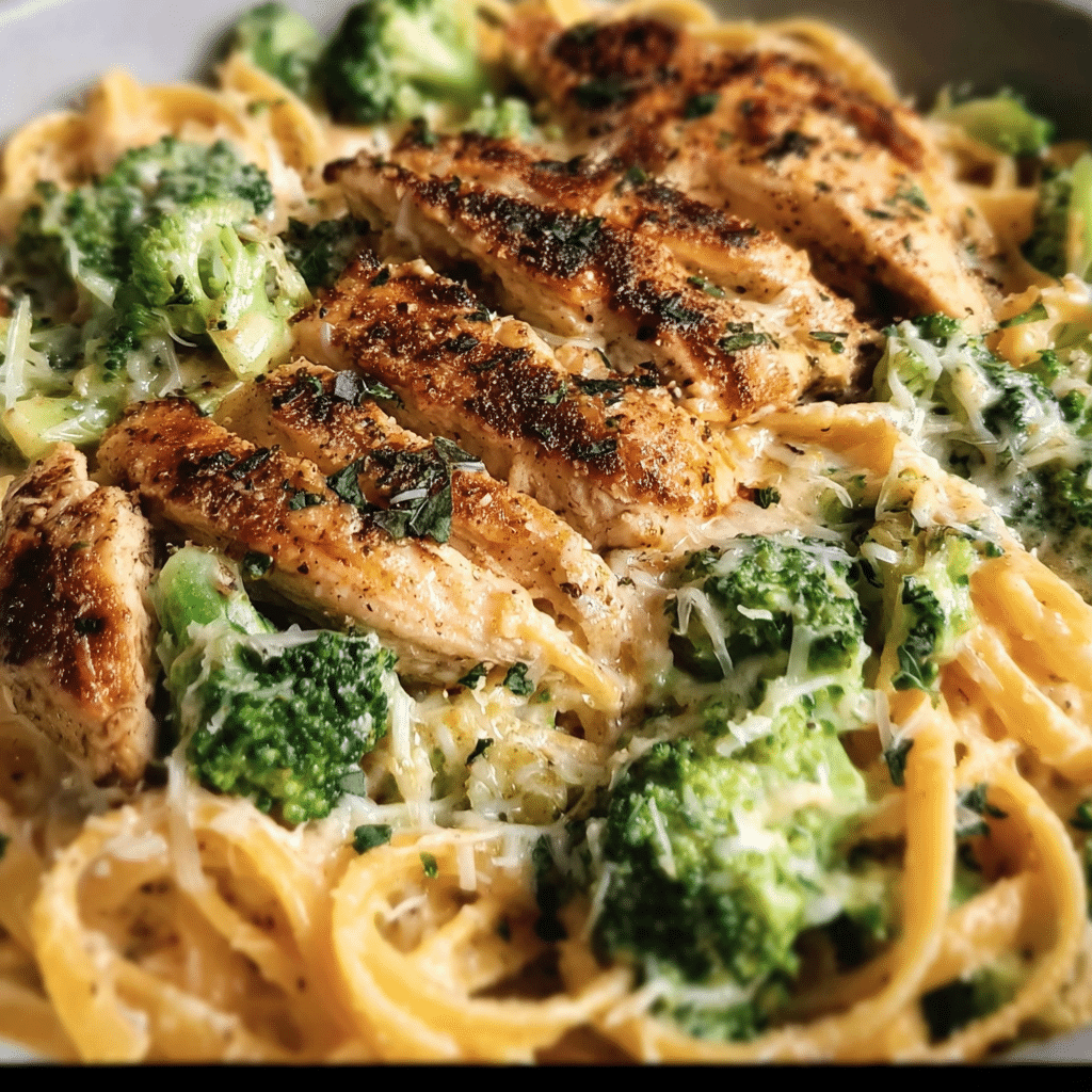 Skinny Chicken Broccoli Alfredo