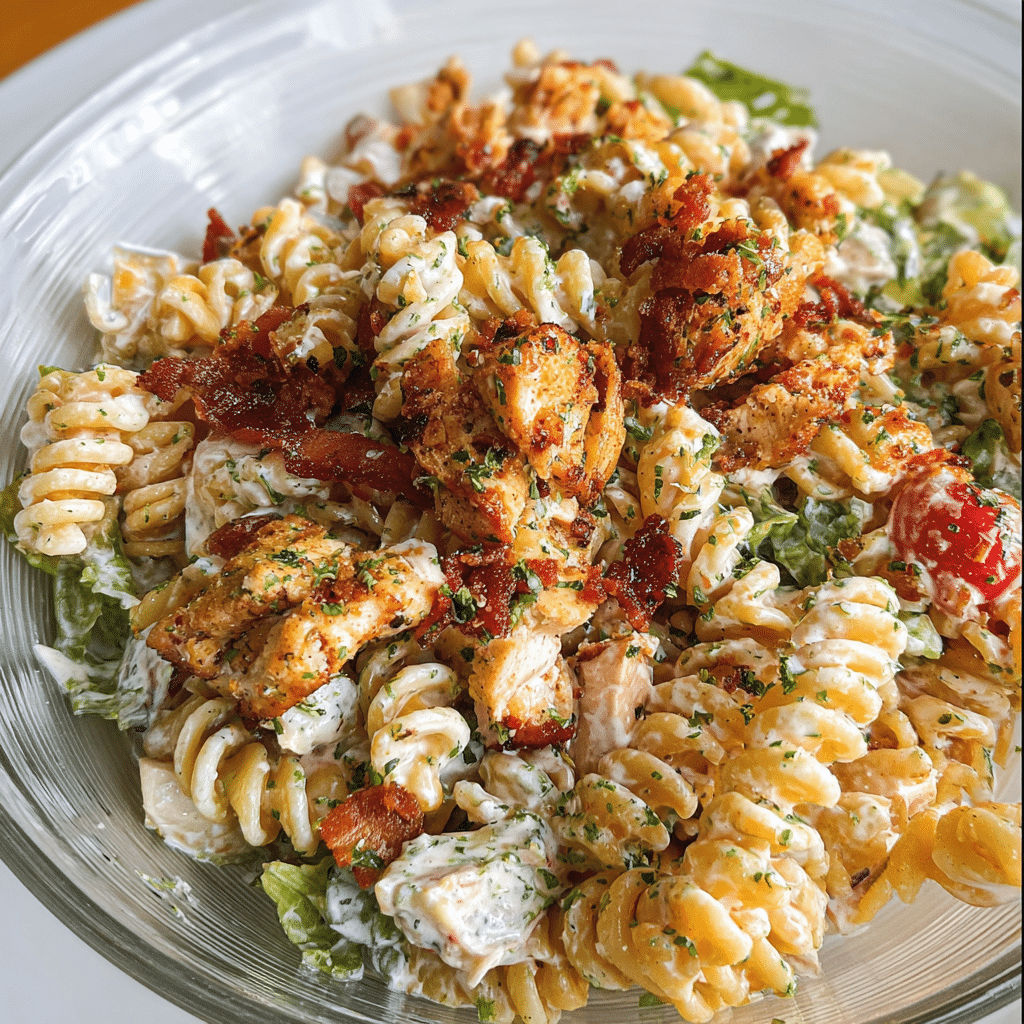 Chicken Bacon Ranch Pasta Salad