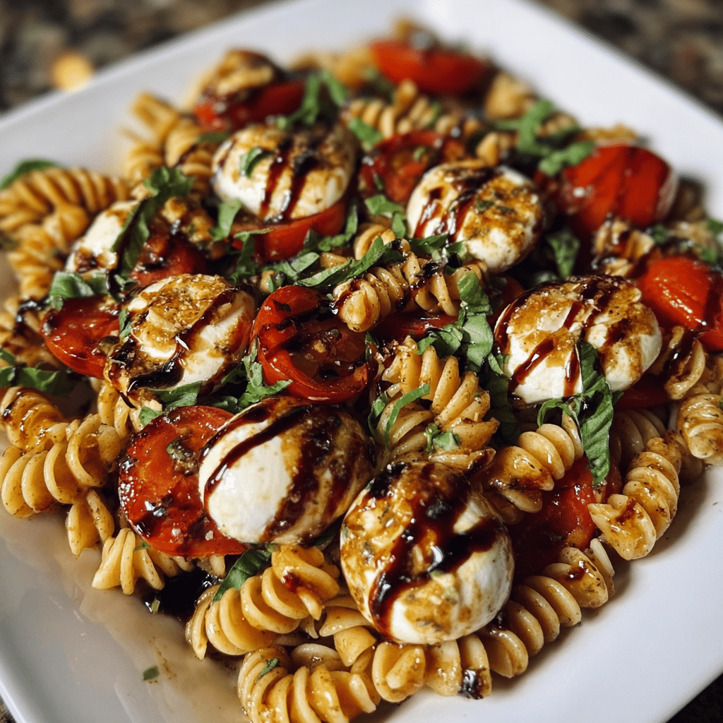 Caprese Pasta Salad with Balsamic Glaze
