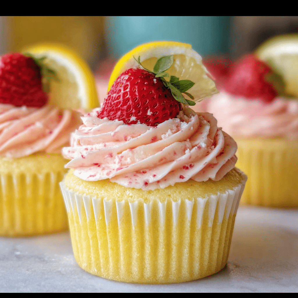 Strawberry Lemonade Cupcakes 2