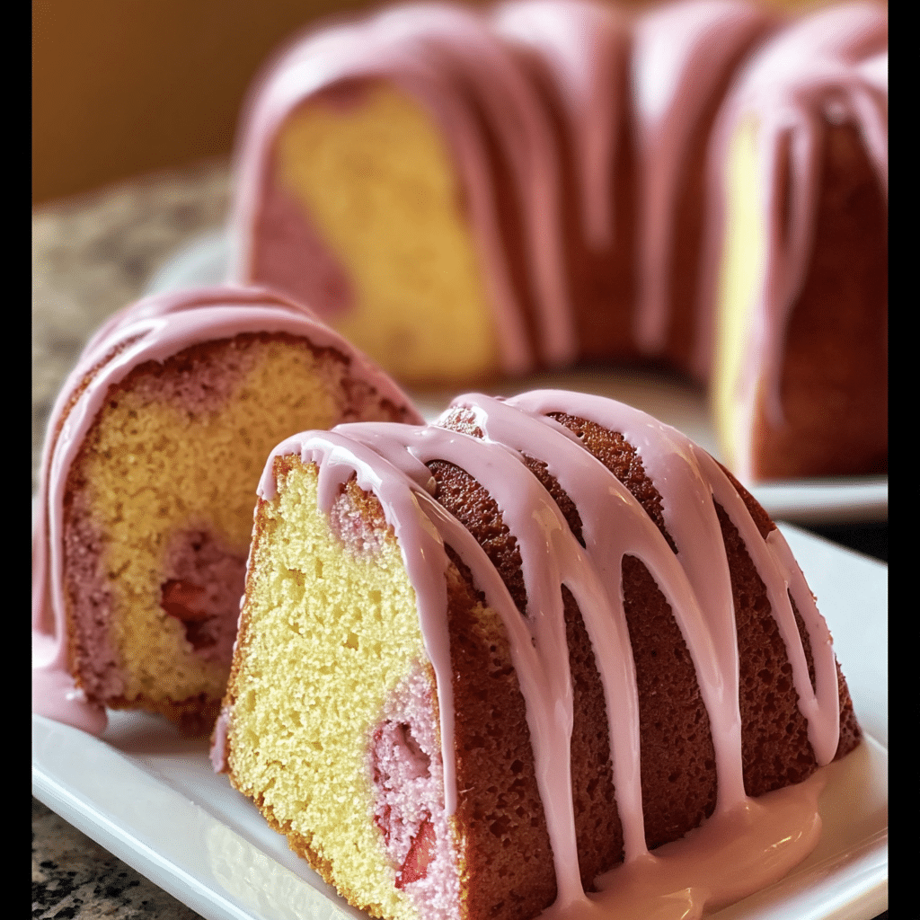 Strawberry Milkshake Pound Cake 3