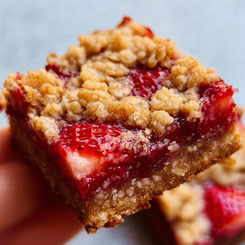 Strawberry Oatmeal Crumble Bars