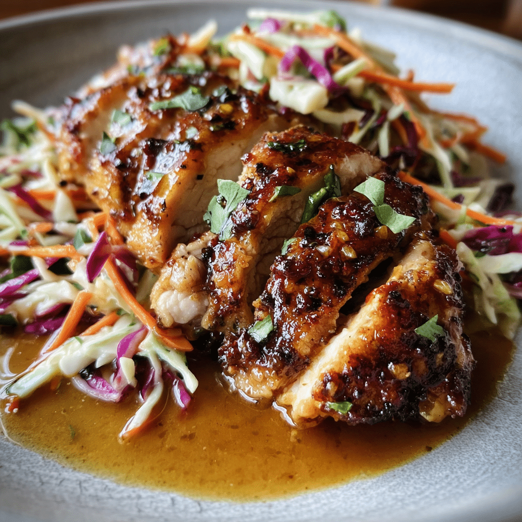 Apple Cider Chicken With Crisp Autumn Slaw