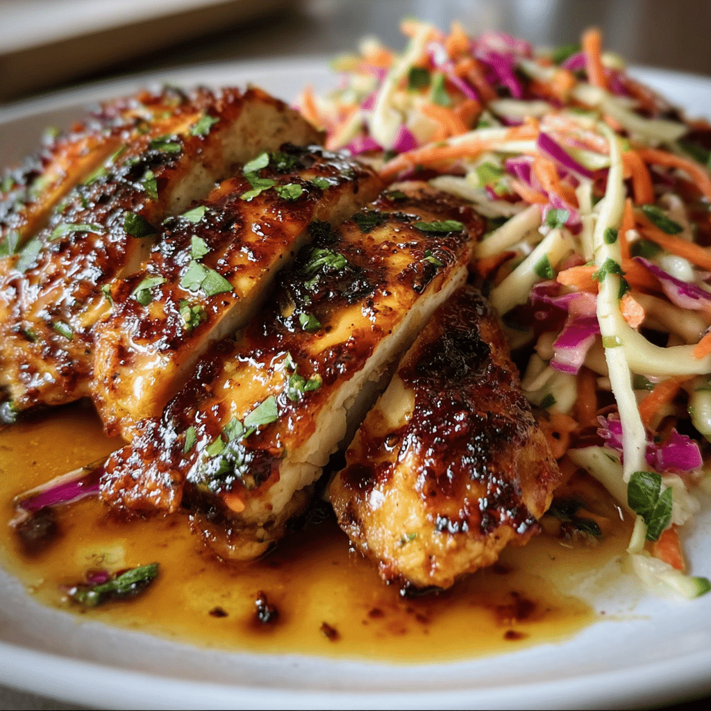 Apple Cider Chicken With Crisp Autumn Slaw
