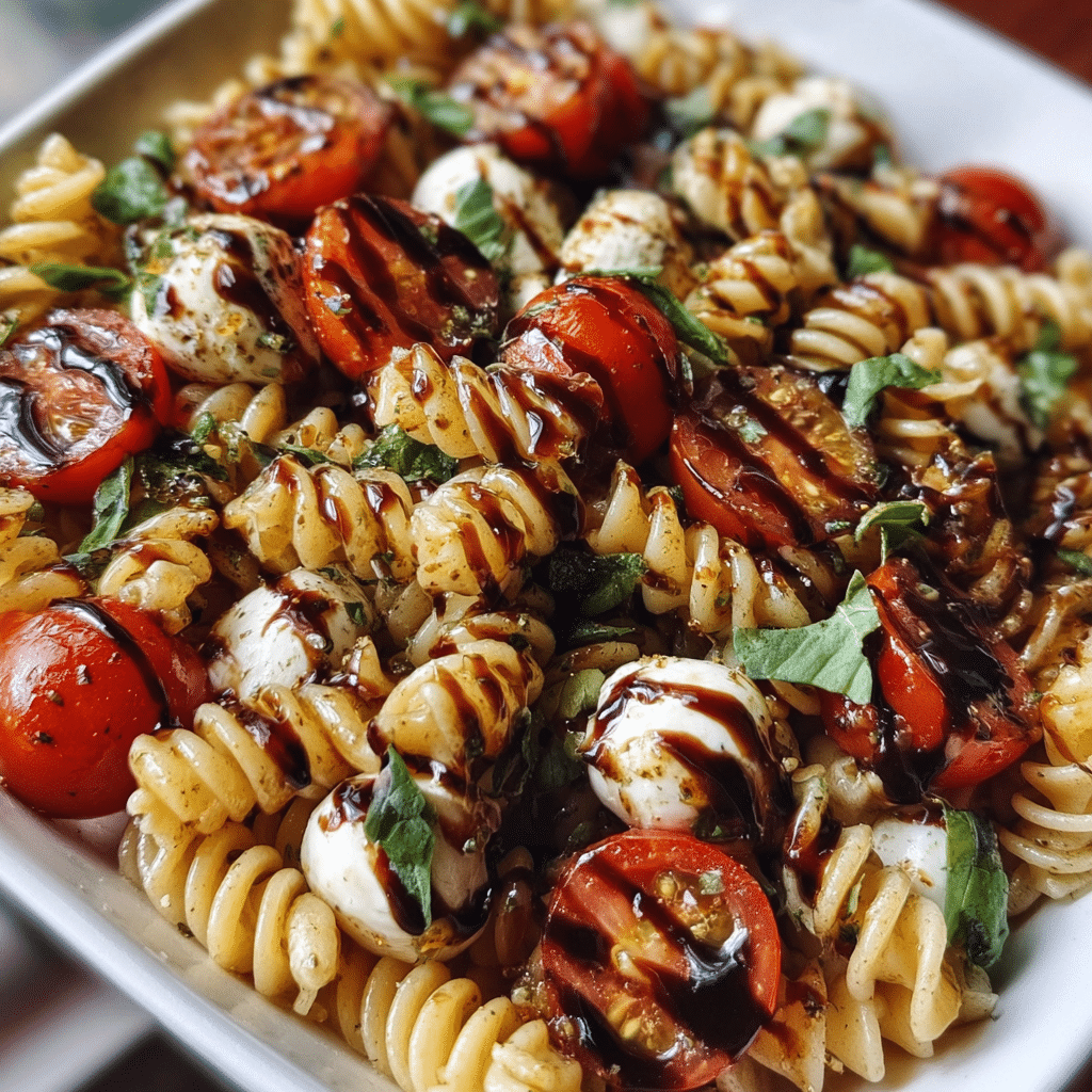 Caprese Pasta Salad With Balsamic Glaze