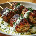 Chicken Kofta With Garlic Yogurt Sauce
