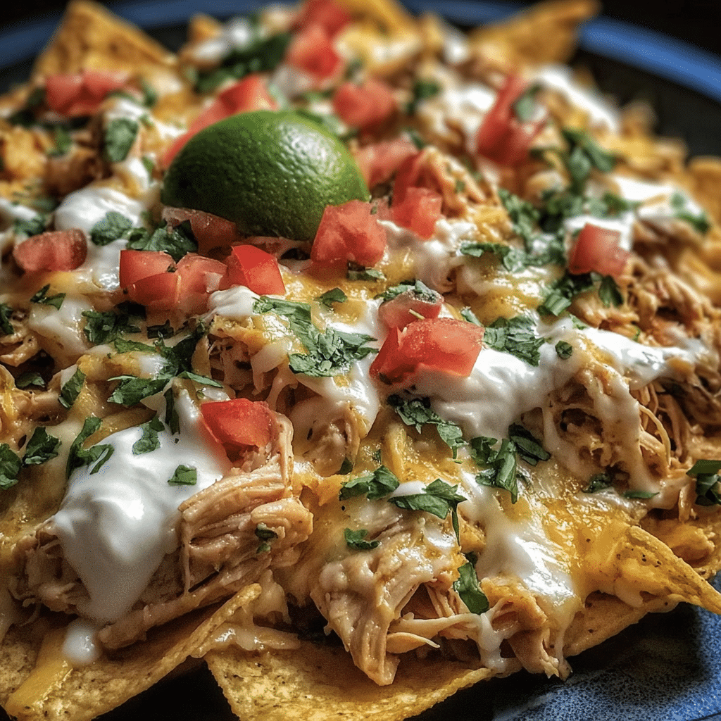 Creamy Crockpot Chicken Nachos