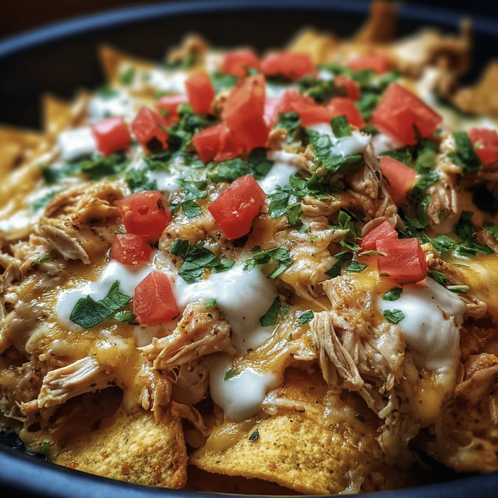 Creamy Crockpot Chicken Nachos