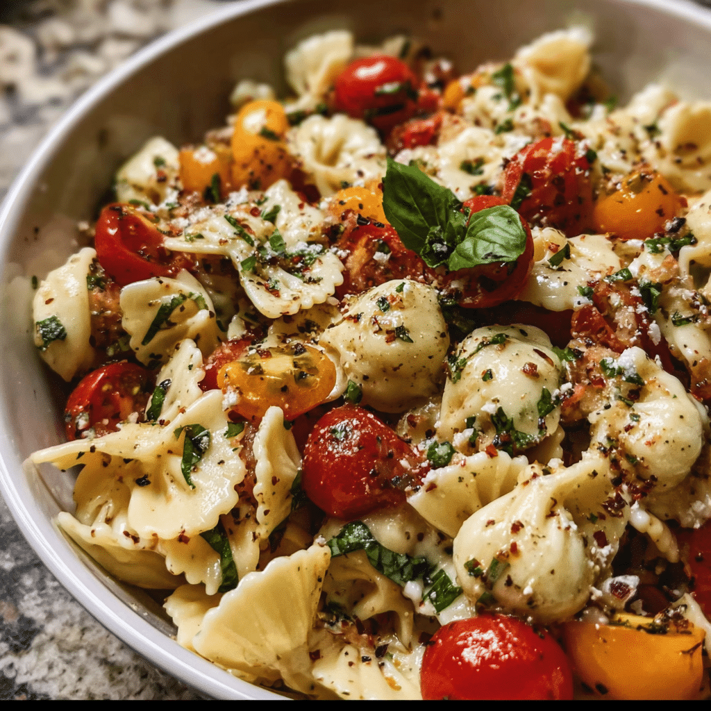 Delicious Bruschetta Pasta Salad