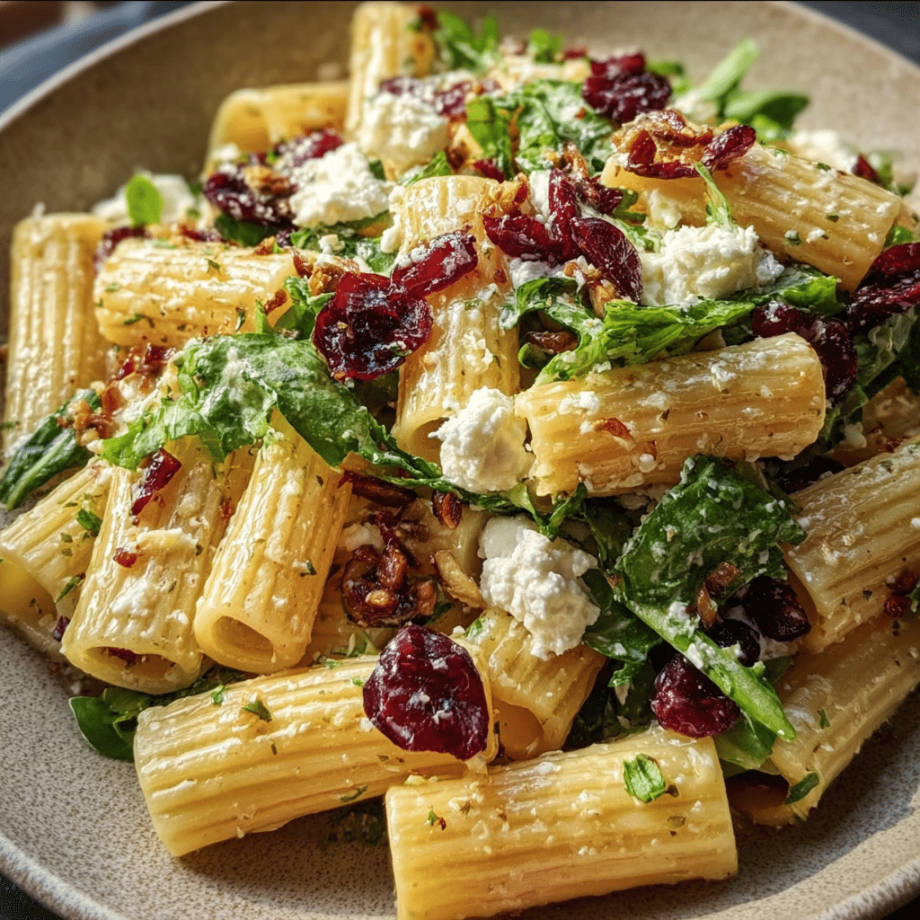 Feta  Cranberry Rigatoni Salad With Lemon Vinaigrette