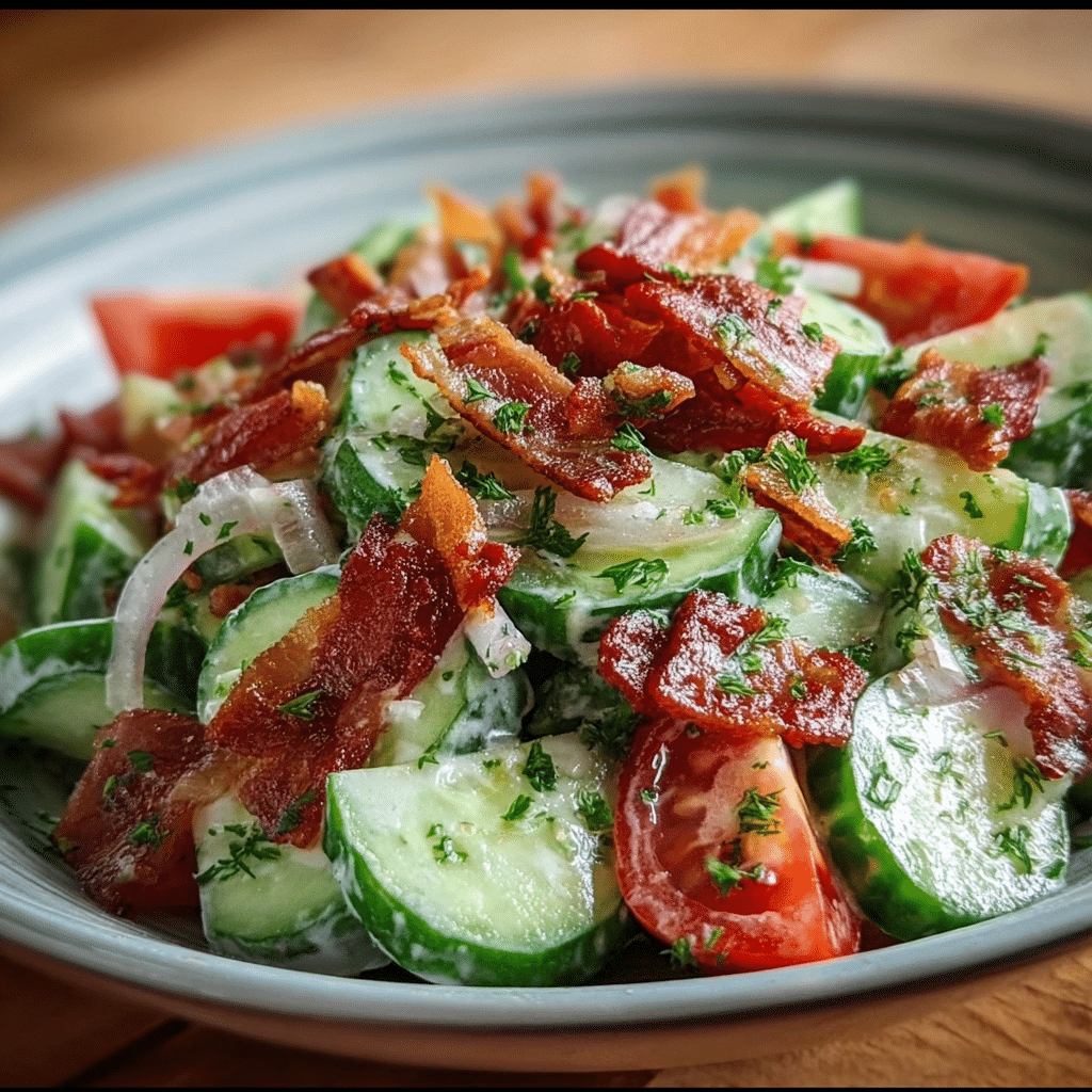 Healthy Cucumber Salad With Bacon