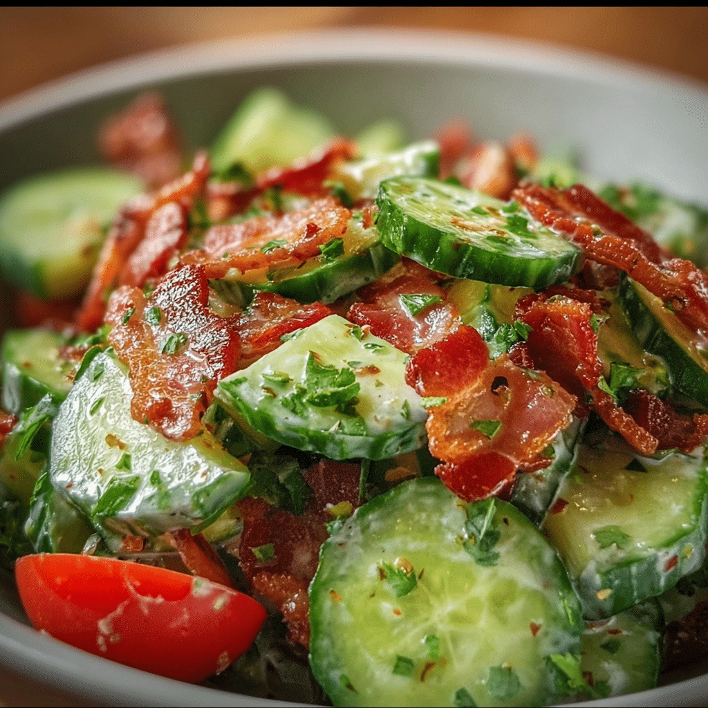 Healthy Cucumber Salad With Bacon