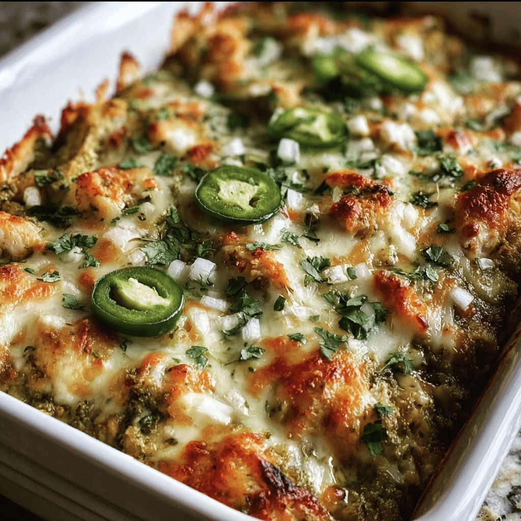 Healthy Salsa Verde Chicken Casserole
