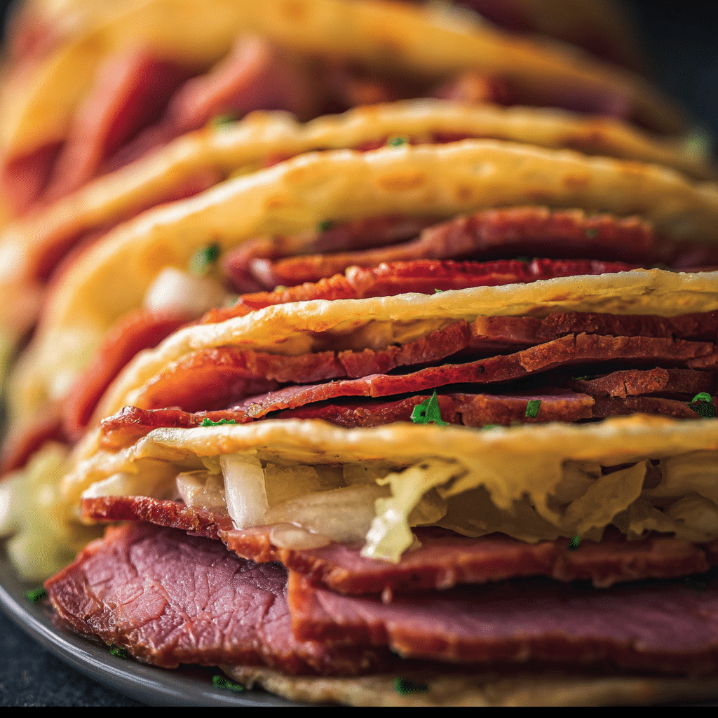 Irish Tacos Sliced Corned Beef