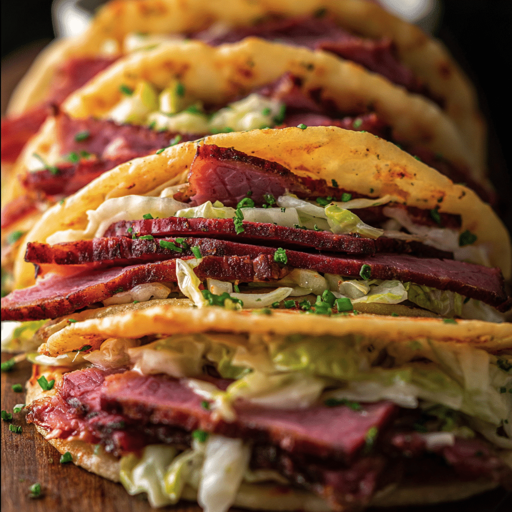 Irish Tacos Sliced Corned Beef