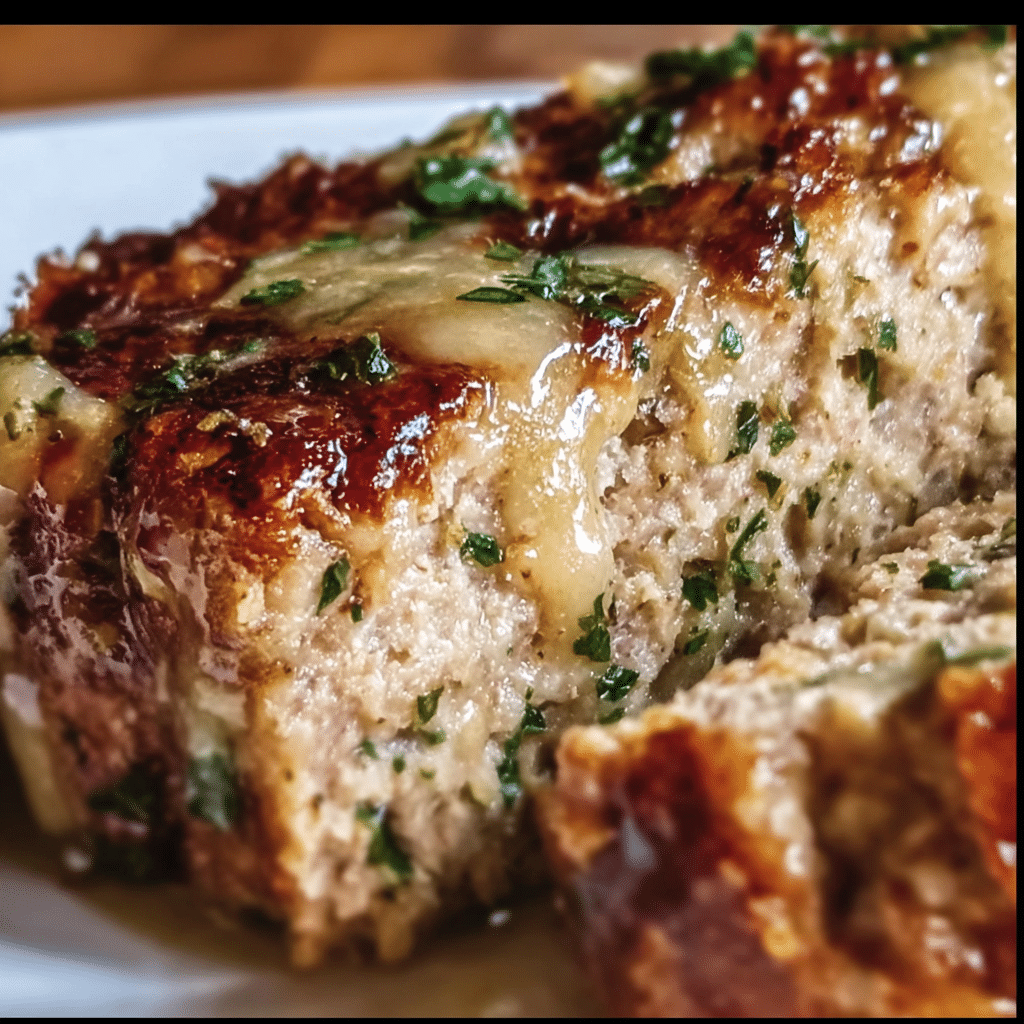 Juicy Garlic Parmesan Chicken Meatloaf