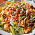 Loaded Chicken Taco Salad With Creamy Lime Cilantro