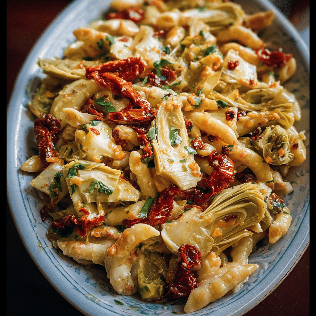 Pasta Salad With Sun Dried Tomatoes And Artichoke Hearts
