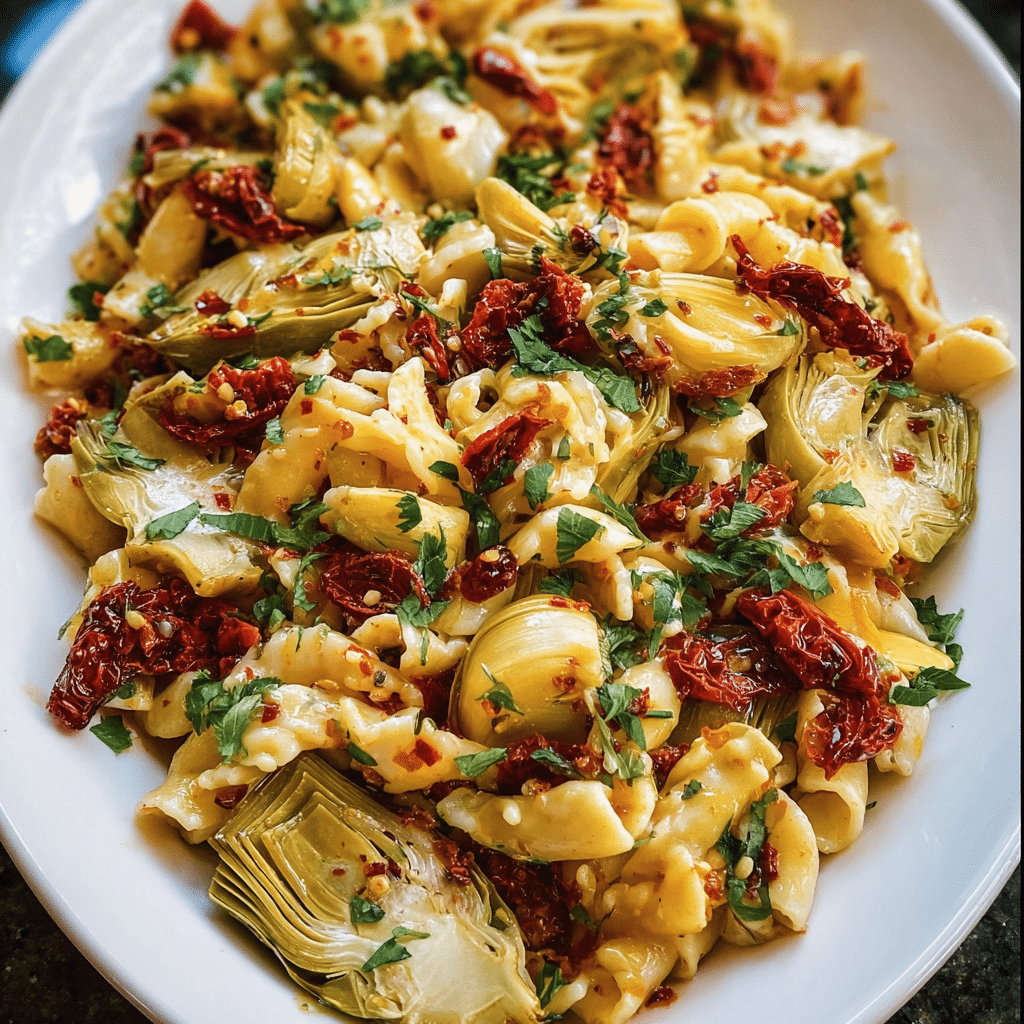 Pasta Salad With Sun Dried Tomatoes And Artichoke Hearts