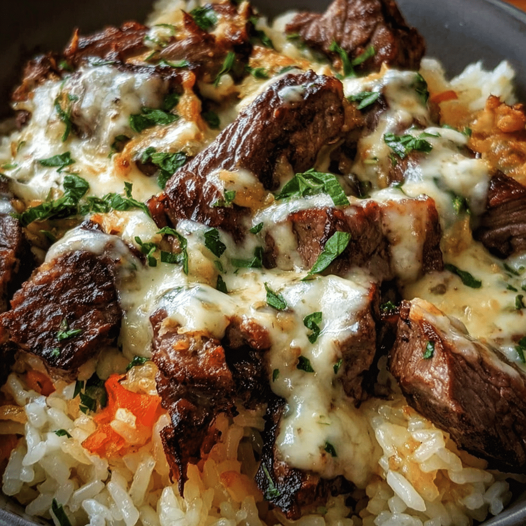 Savory Steak And Cheese Rice