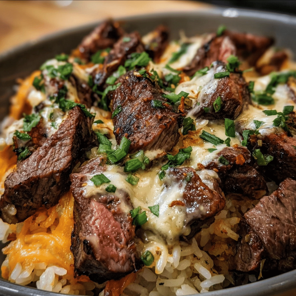 Savory Steak And Cheese Rice