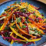 Shaved Rainbow Carrot Sesame Salad