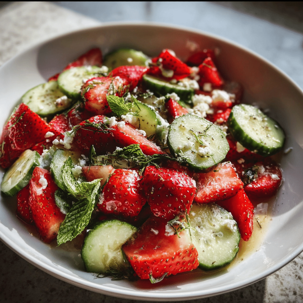 Simple Strawberry Cucumber Salad