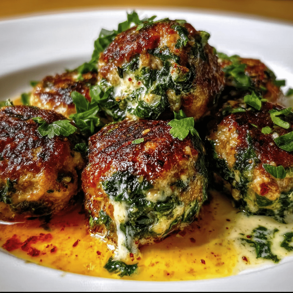 Spinach & Garlic Meatballs