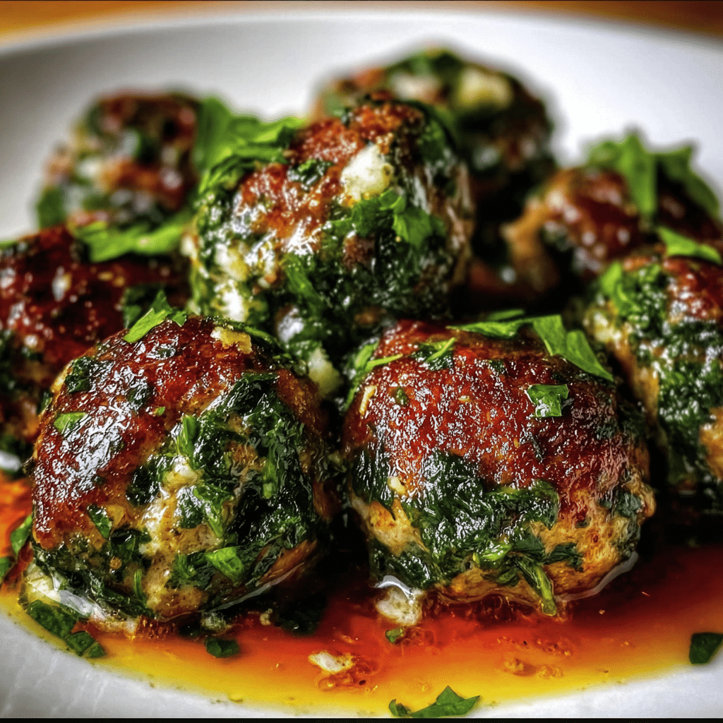 Spinach & Garlic Meatballs