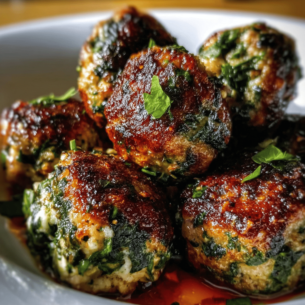 Spinach & Garlic Meatballs