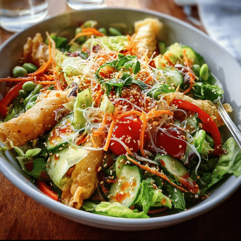 Spring Roll Salad With Spicy Ginger Dressing